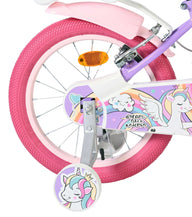 Volare Unicorn Kinderfiets - Meisjes - 16 inch - Paars - Twee Handremmen