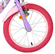 Volare Unicorn Kinderfiets - Meisjes - 16 inch - Paars - Twee Handremmen