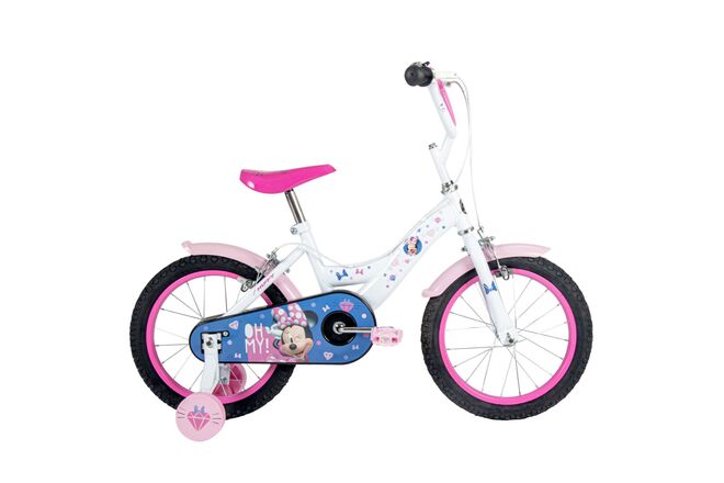Disney Minnie Kinderfiets - Meisjes - 16 inch - Wit Roze - Twee handremmen