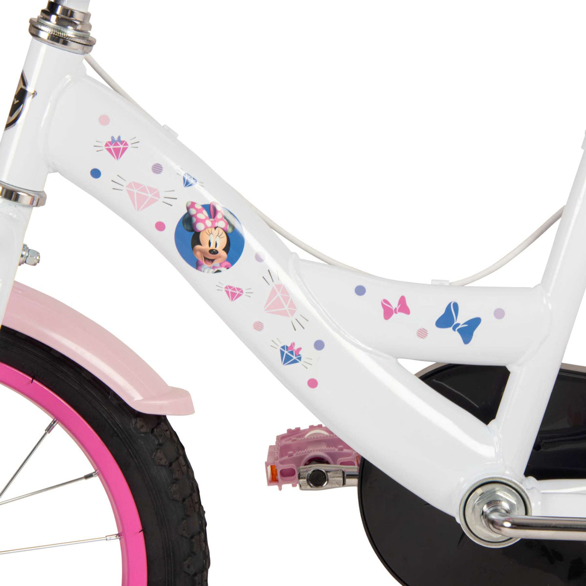 Disney Minnie Kinderfiets - Meisjes - 16 inch - Wit Roze - Twee handremmen