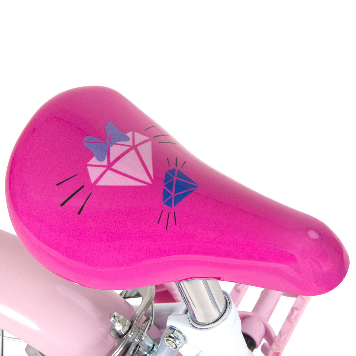 Disney Minnie Kinderfiets - Meisjes - 12 inch - Wit/Roze - Twee handremmen