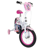 Disney Minnie Kinderfiets - Meisjes - 14 inch - Wit Roze - Twee handremmen
