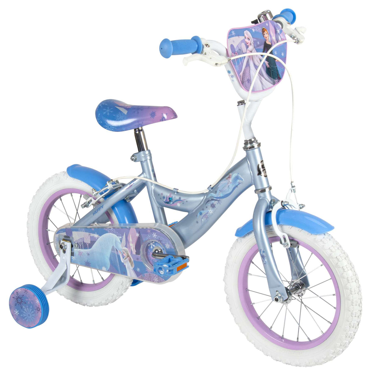 Disney Frozen 2 Kinderfiets - Meisjes - 14 inch - Blauw Paars - Twee handremmen