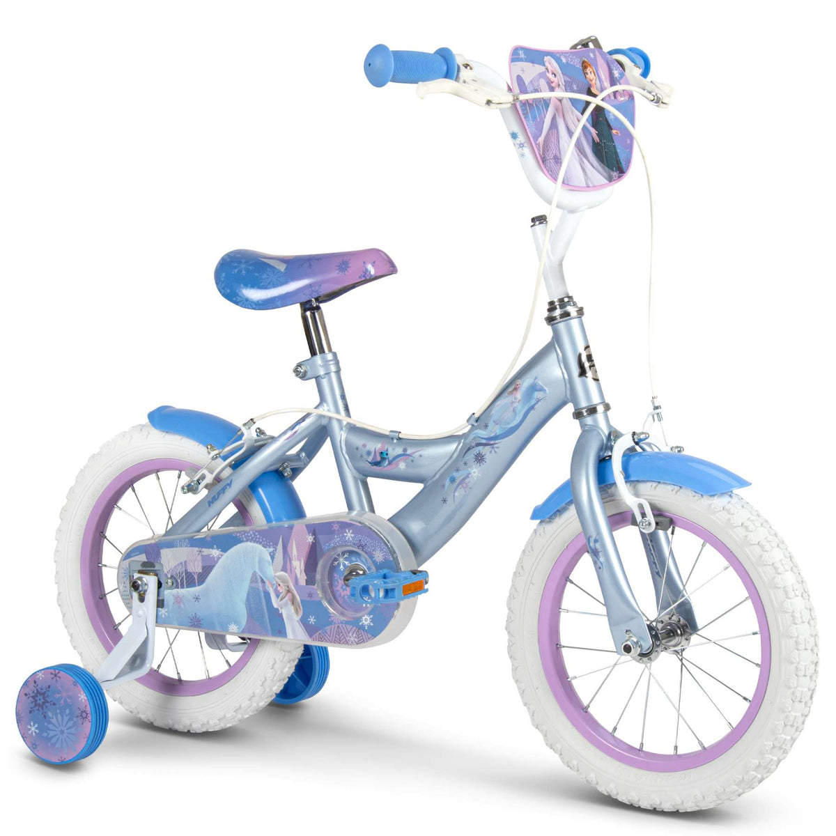 Disney Frozen 2 Kinderfiets - Meisjes - 14 inch - Blauw Paars - Twee handremmen