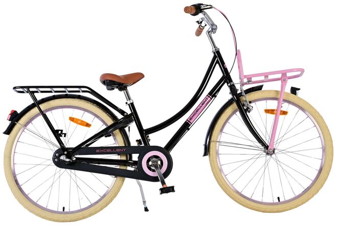 Volare Excellent Kinderfiets - Meisjes - 24 inch - Zwart - Shimano Nexus 3 versnellingen
