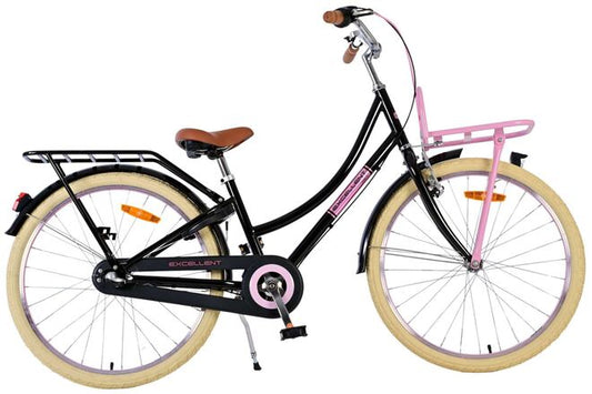 Volare Excellent Kinderfiets - Meisjes - 24 inch - Zwart - Shimano Nexus 3 versnellingen