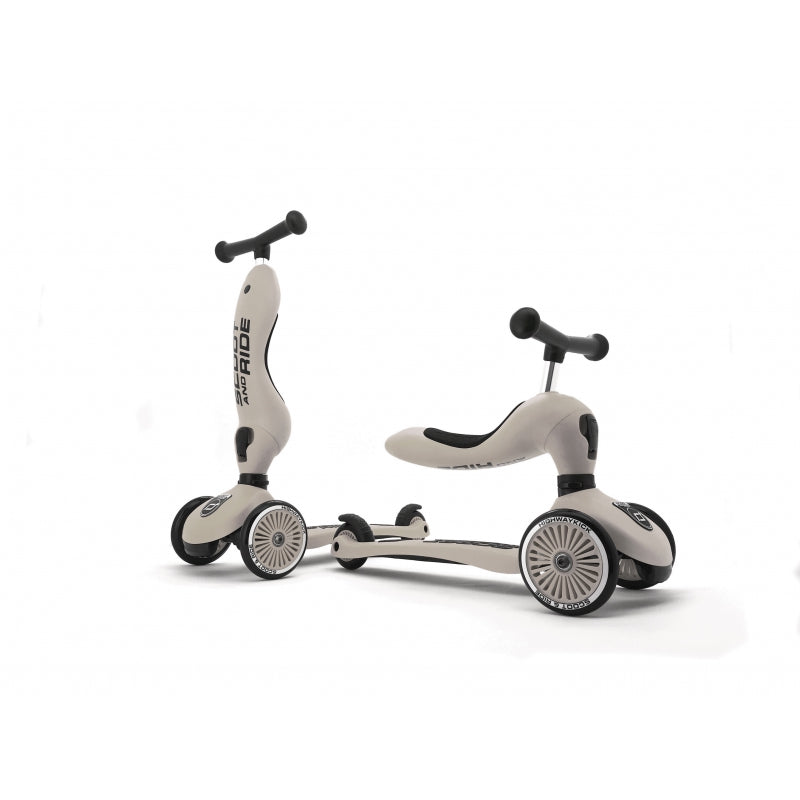 Scoot & Ride Highwaykick 1 Ash in loopfiets- en stepstand