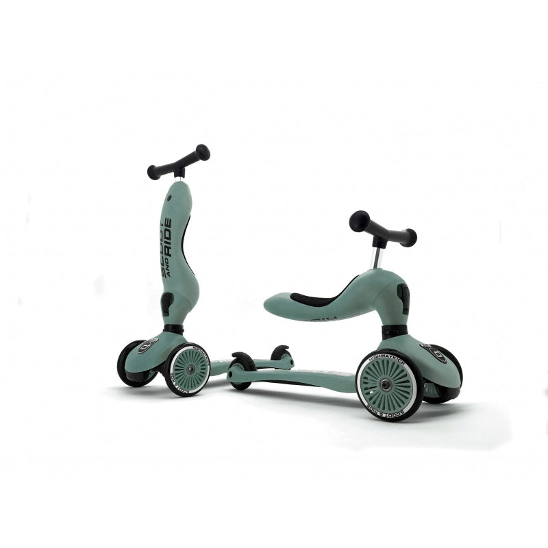 Scoot & Ride Highwaykick 1 Forest in loopfiets- en stepstand