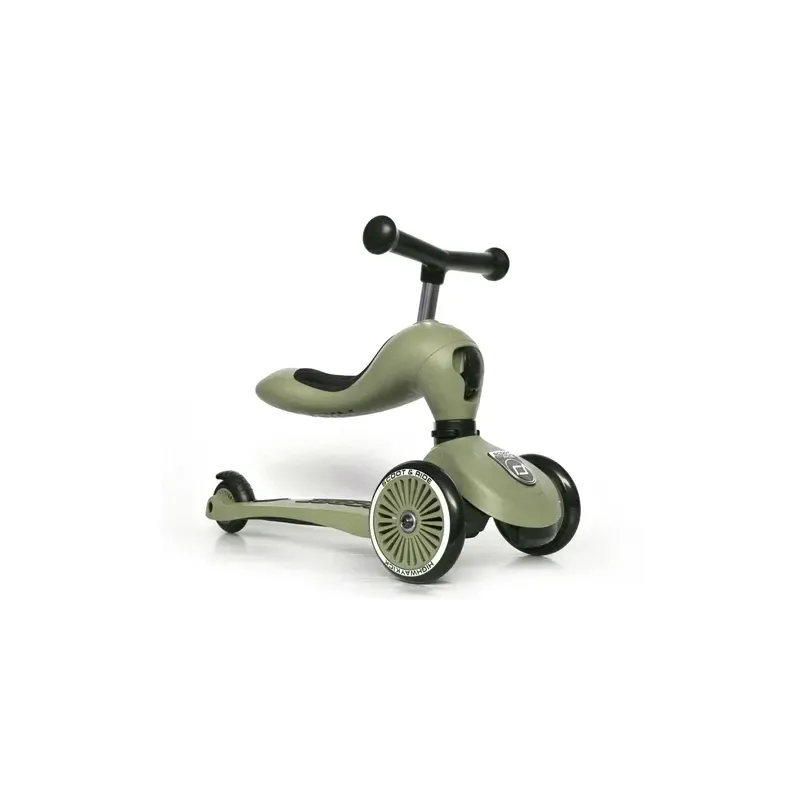 Scoot & Ride Highwaykick 1 Olive als loopfiets met zitting