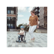 Kind met Scoot & Ride Highwaykick 1 Push & Go Steel en ouderduwstang
