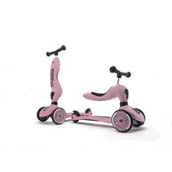 Scoot & Ride Highwaykick 1 Rose in loopfiets- en stepstand