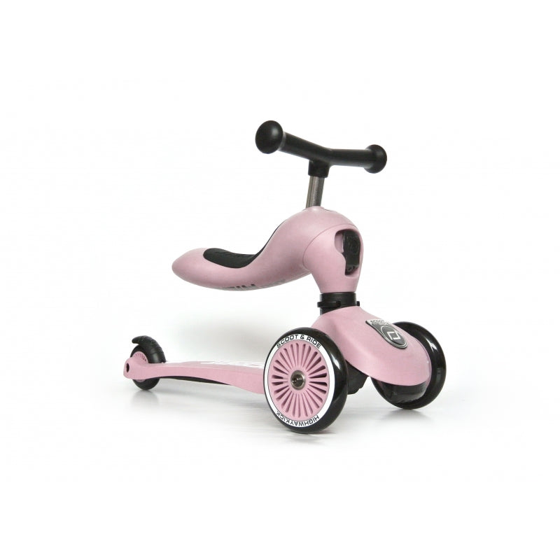 Scoot & Ride Highwaykick 1 Rose als loopfiets met zitting