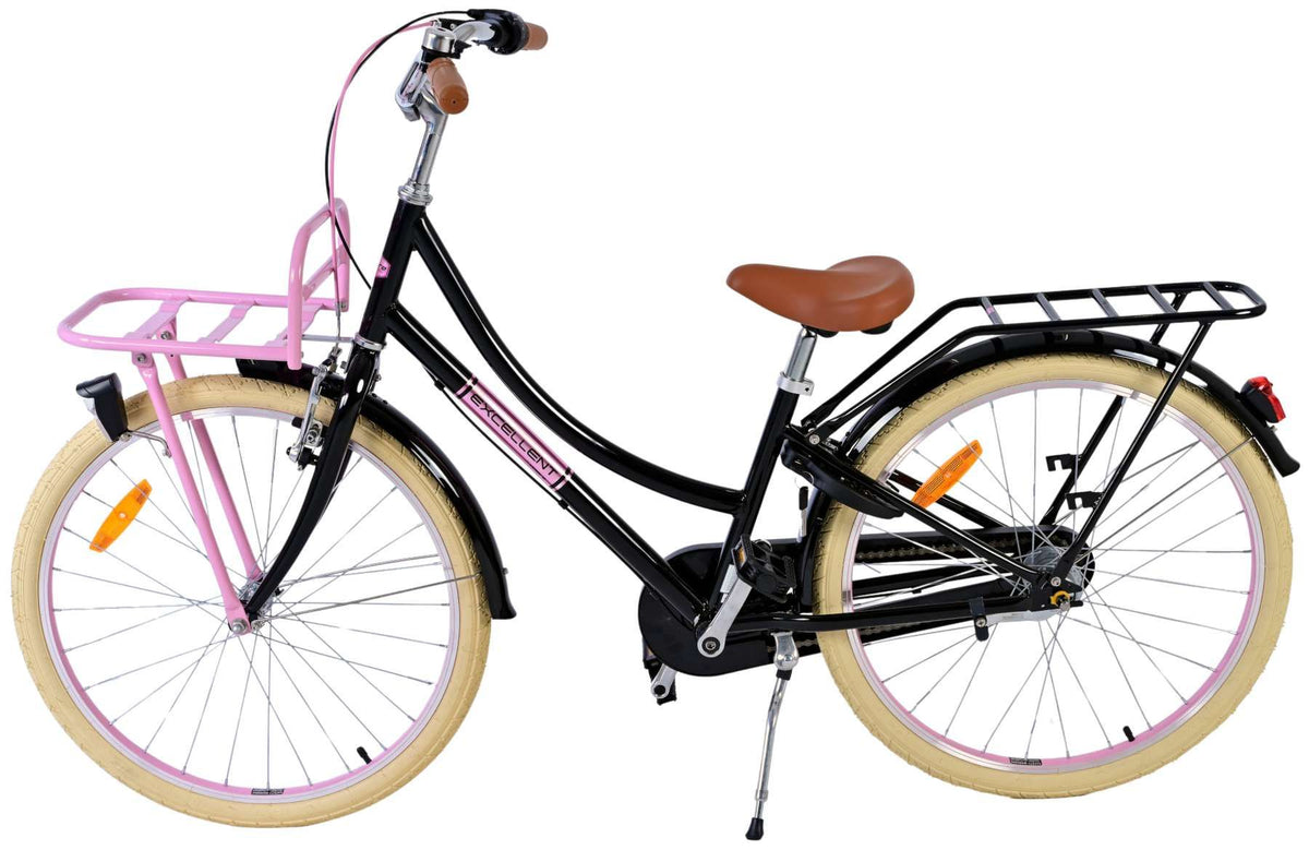Volare Excellent Kinderfiets - Meisjes - 24 inch - Zwart - Shimano Nexus 3 versnellingen