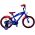 Turbo Crew Kinderfiets - Jongens - 16 inch - Blauw Rood - Twee handremmen