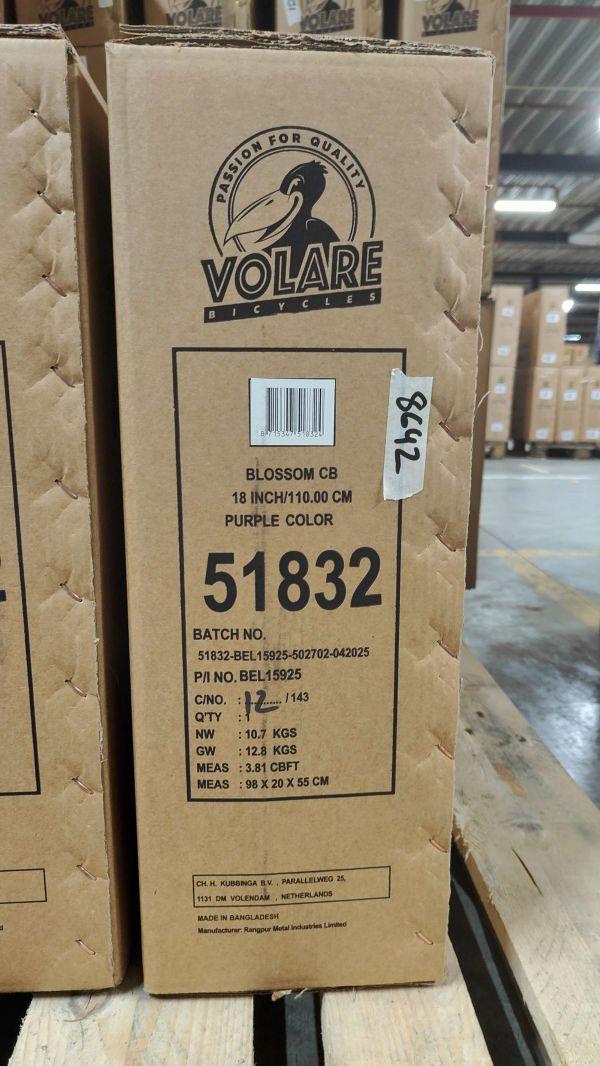 Volare Blossom Kinderfiets - Meisjes - 18 inch - Paars