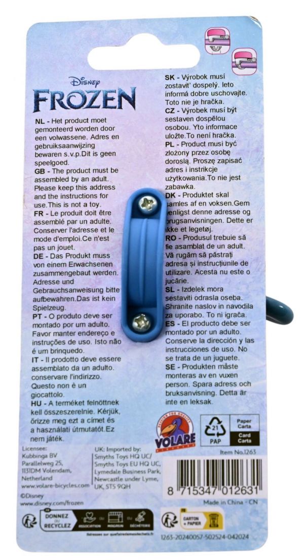 Disney Frozen 2 Fietsbel - Meisjes - Blauw Paars