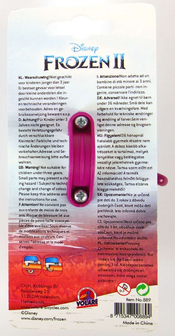 Disney Frozen 2 Fietsbel - Meisjes - Licht Blauw Paars Disney Frozen 2 Fietsbel - Meisjes - Licht Blauw Paars