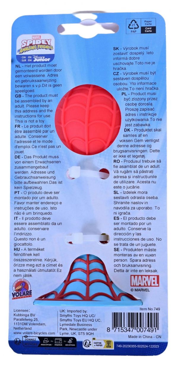 Spidey and his Amazing Friends Fietstoeter - Jongens - Rood Blauw Geel Spidey and his Amazing Friends Fietstoeter - Jongens - Rood Blauw Geel