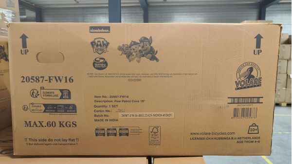 Paw Patrol Kinderfiets - Jongens - 16 inch - Rood - Twee handremmen