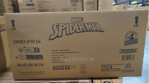 Spider-Man Kinderfiets - Jongens - 16 inch - Blauw/Rood - Twee handremmen Spider-Man Kinderfiets - Jongens - 16 inch - Blauw/Rood - Twee handremmen