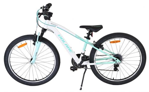 Volare Boost Kinderfiets - 24 inch - Wit/Mintgroen - 21 Speed
