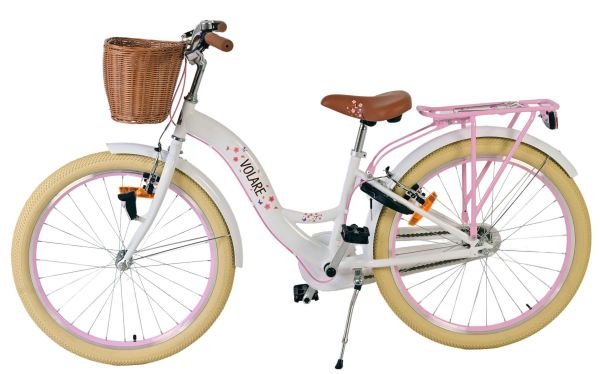 Volare Blossom Kinderfiets - Meisjes - 24 inch - Wit - Twee handremmen Volare Blossom Kinderfiets - Meisjes - 24 inch - Wit - Twee handremmen