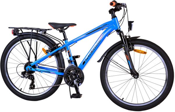 Volare Cross Kinderfiets - Jongens - 24 inch - Blauw - 21 versnellingen - Twee handremmen