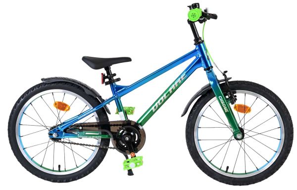 Volare Chrome Kinderfiets - Jongens - 18 inch - Blauw Groen