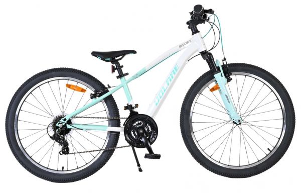 Volare Boost Kinderfiets - 24 inch - Wit/Mintgroen - 21 Speed