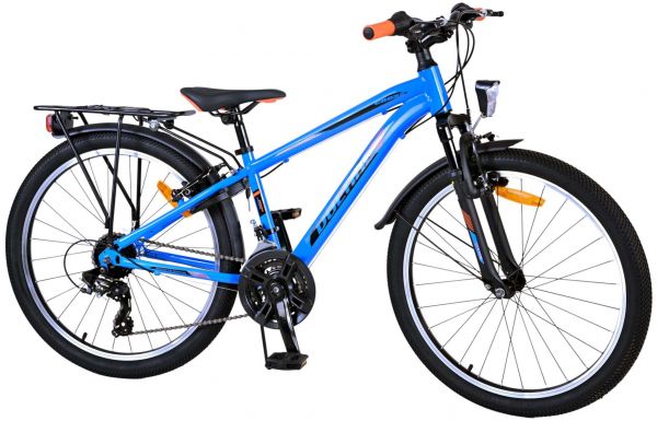 Volare Cross Kinderfiets - Jongens - 24 inch - Blauw - 21 versnellingen - Twee handremmen