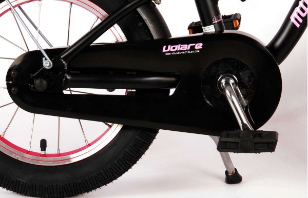 Volare Miracle Kinderfiets - Meisjes - 14 inch - Mat Zwart - Prime Collection