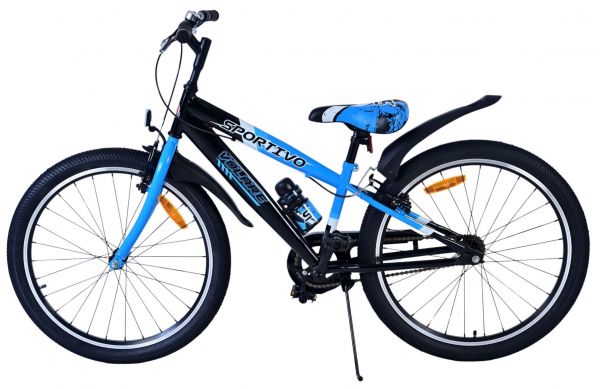 Volare Sportivo Kinderfiets - Jongens - 24 inch - Zwart Blauw - Twee Handremmen