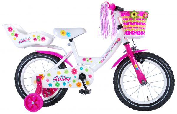 Volare Ashley Kinderfiets - Meisjes - 14 inch - Wit - 95% afgemonteerd