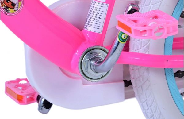 Dolls Kinderfiets - Meisjes - 14 inch - Roze - Twee handremmen