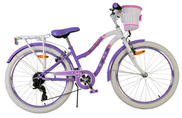 Volare Lovely Kinderfiets - Meisjes - 24 inch - Paars - 7 Versnellingen