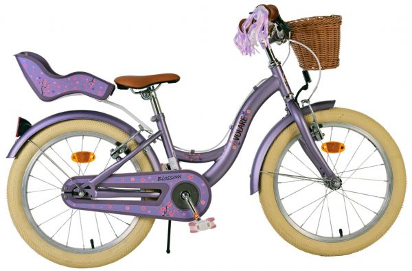 Volare Blossom Kinderfiets - Meisjes - 18 inch - Paars - Twee Handremmen