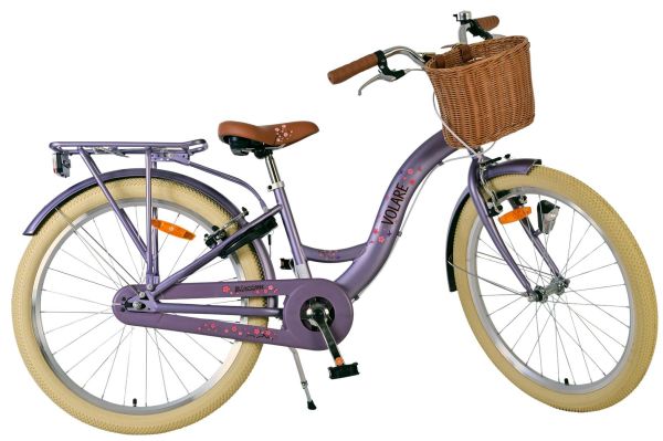 Volare Blossom Kinderfiets - Meisjes - 24 inch - Paars - Twee handremmen Volare Blossom Kinderfiets - Meisjes - 24 inch - Paars - Twee handremmen