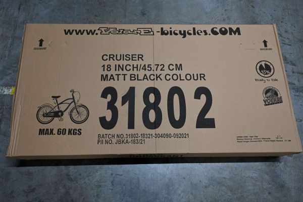 Volare Black Cruiser Kinderfiets - Jongens - 18 inch - Zwart - 95% afgemonteerd