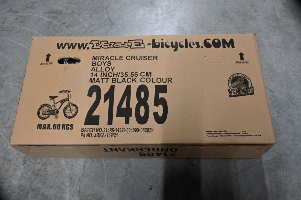 Volare Miracle Cruiser Kinderfiets - Jongens - 14 inch - Mat Zwart - Prime Collection