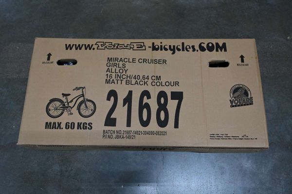 Volare Miracle Cruiser Kinderfiets - Meisjes- 16 inch - Mat Zwart - Prime Collection