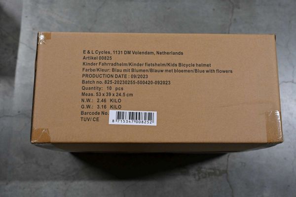 Volare Kinder Fietshelm - XS - Blauw Roze Bloemetjes - 47-51 cm - extra klein model