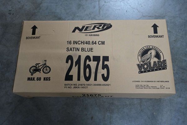 NERF Kinderfiets - Jongens - 16 inch - Satijn Blauw