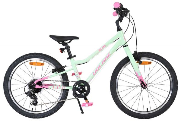 Volare Milano Kinderfiets - Meisjes - 20 inch - Mintgroen- 6-speed - Twee handremmen