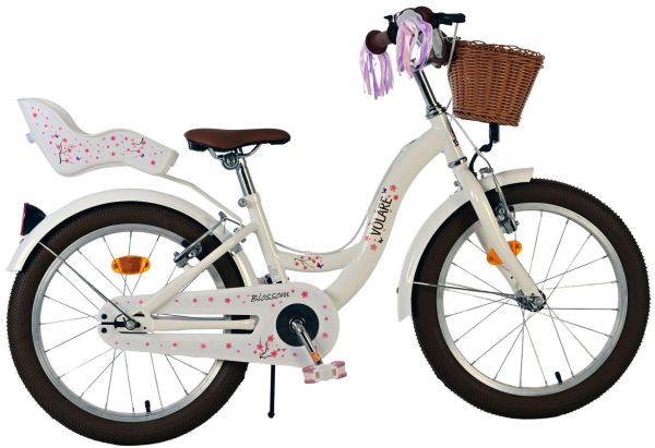 Volare Blossom Kinderfiets - Meisjes - 18 inch - Wit - Twee handremmen