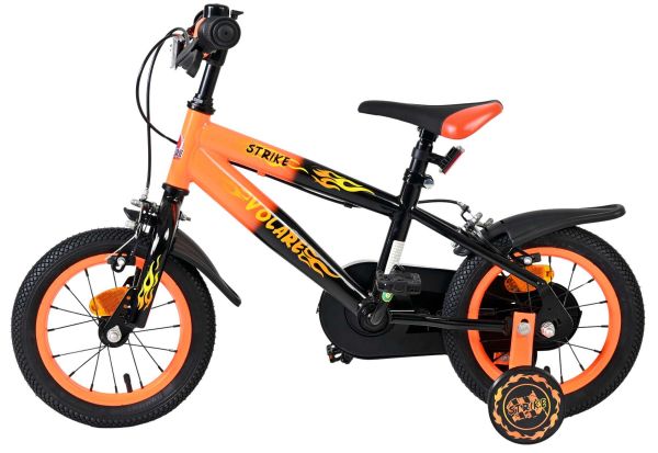 Volare Strike Kinderfiets - Jongens - 12 inch - Zwart Oranje - Twee Handremmen