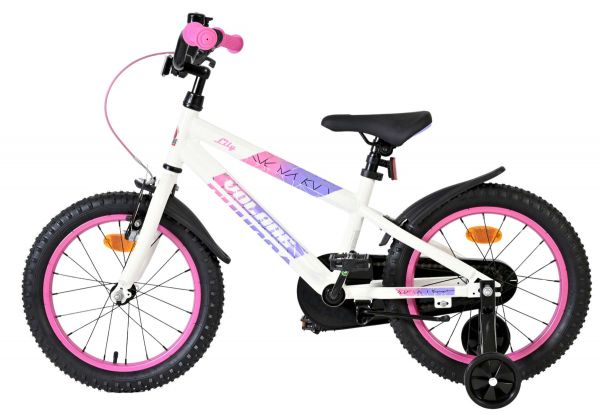 Volare Lily Kinderfiets - Meisjes - 16 inch - Wit Roze Paars