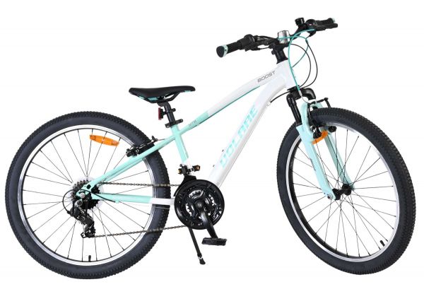 Volare Boost Kinderfiets - 24 inch - Wit/Mintgroen - 21 Speed
