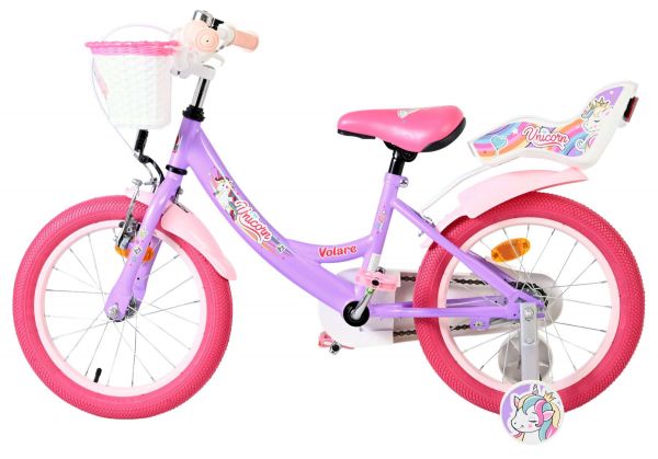 Volare Unicorn Kinderfiets - Meisjes - 16 inch - Paars