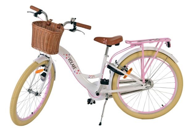 Volare Blossom Kinderfiets - Meisjes - 24 inch - Wit - Twee handremmen