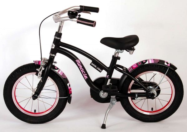 Volare Miracle Kinderfiets - Meisjes - 14 inch - Mat Zwart - Prime Collection